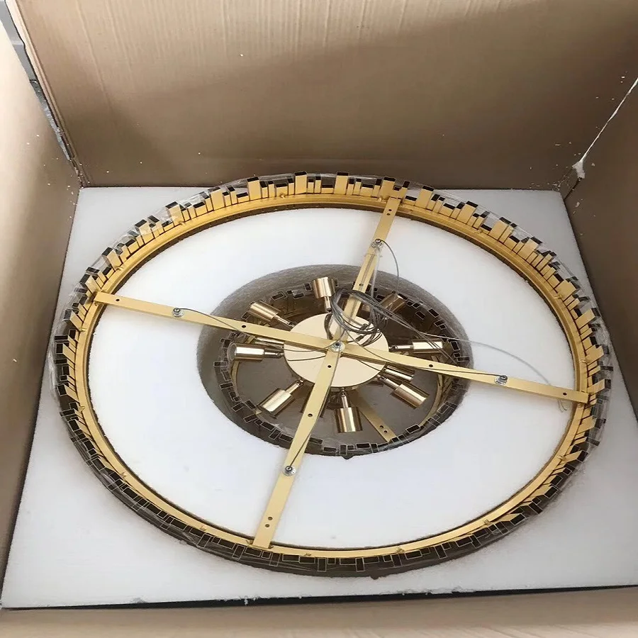 Современная французская Роскошная K9 большая Хрустальная Золотая хромированная