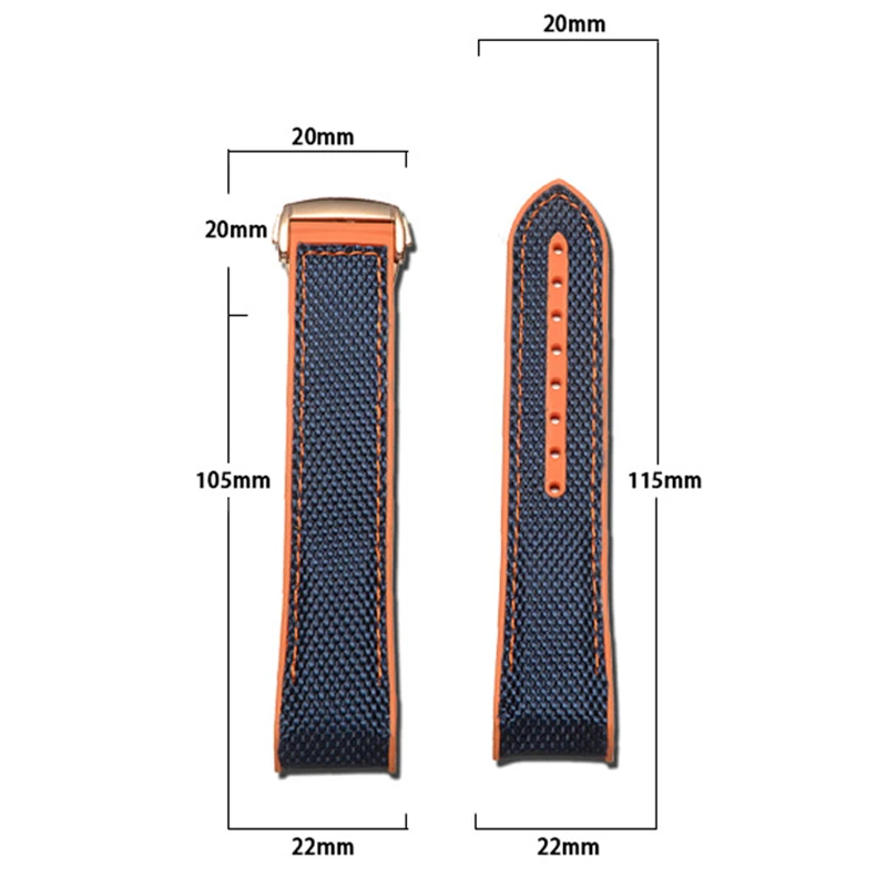 Ремешок для часов с нейлоновой резиновой подкладкой 22 мм Omega Seamaster планеты океана
