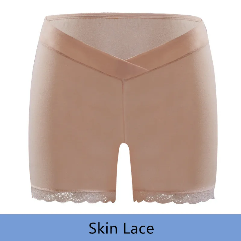 Skin Lae Короткие штаны для беременных нижнее белье, лосины женские трусы шорты для беременных Мягкие плотные трусы для беременных женщин - Цвет: Skin Lae