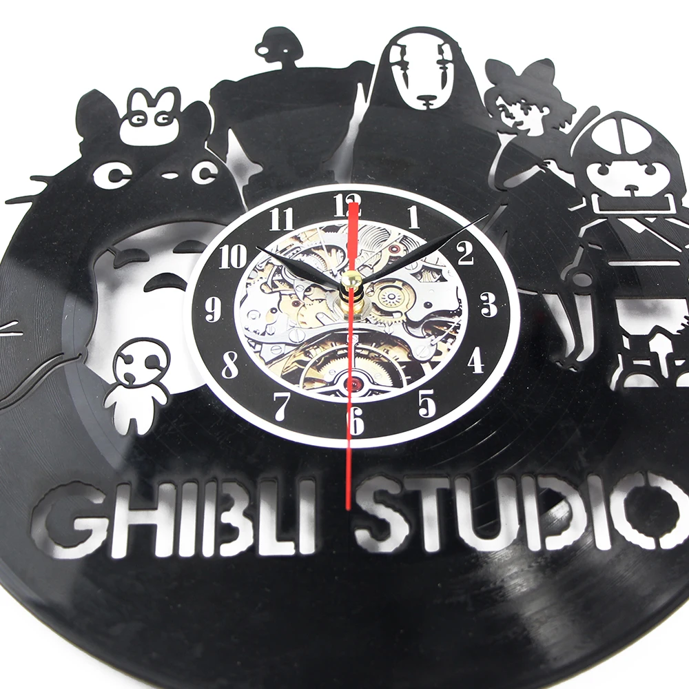 Виниловые настенные часы для записи CD черные художественные с винтажной темой