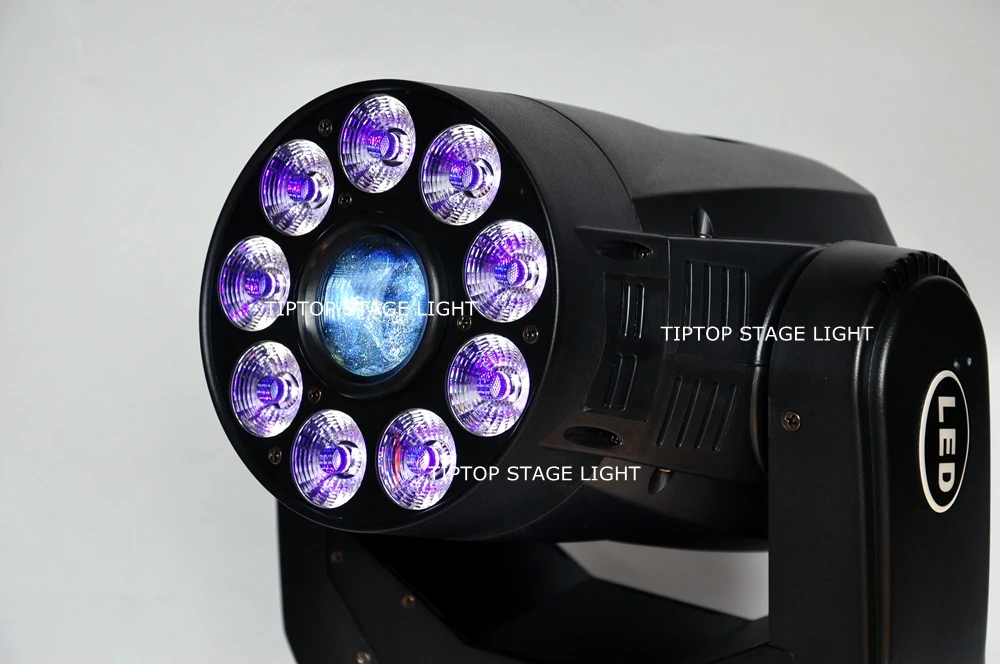 Freeshipping 2 Unit 1*75W+9*12W Led Moving Head Light Focus Function 3 Facet Prism Stage Washer Lighting DMX512 Move Lights | Лампы и