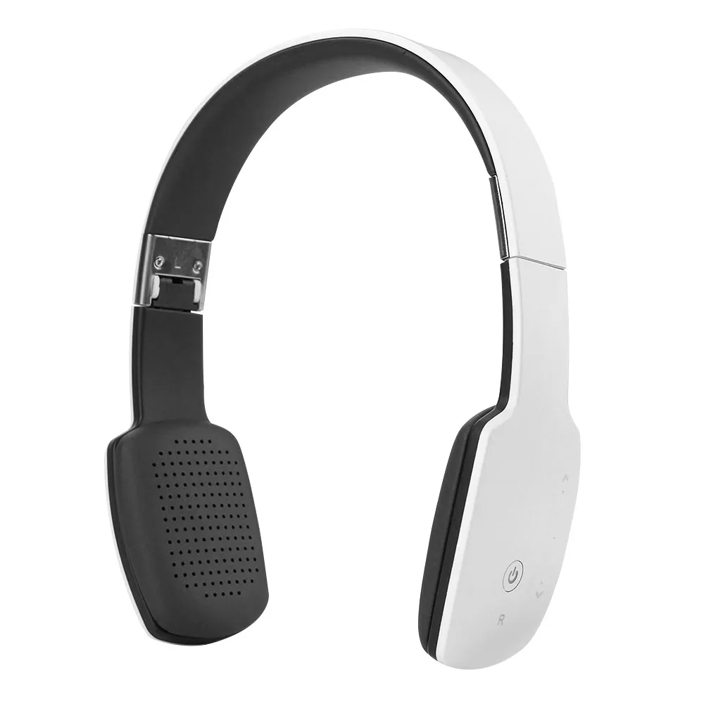 Беспроводные Bluetooth 4,1 стерео наушники, спортивные наушники, складные HIFI музыкальные наушники с микрофоном - Цвет: White