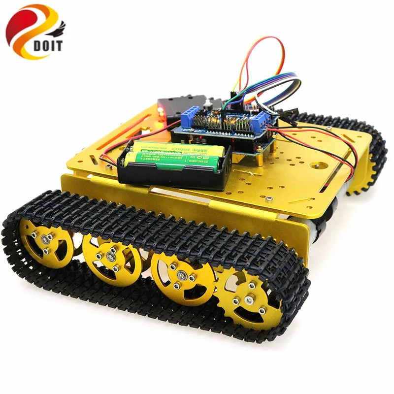 PS2 контроллер джойстика умный робот танк шасси с двойным двигателем 9 В