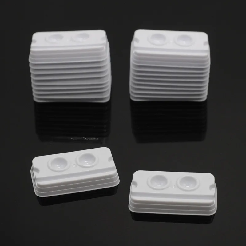 Lab Item Dental Clinic 100Pcs Adhesive Disposable Mixing 2 Holes Trays Model White Medical |