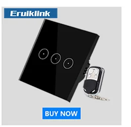 Eruiklink ЕС/Великобритания rf433 переключатель дистанционного управления умный дом настенный выключатель, беспроводной пульт дистанционного управления светильник переключатель, сенсорный выключатель 220 В