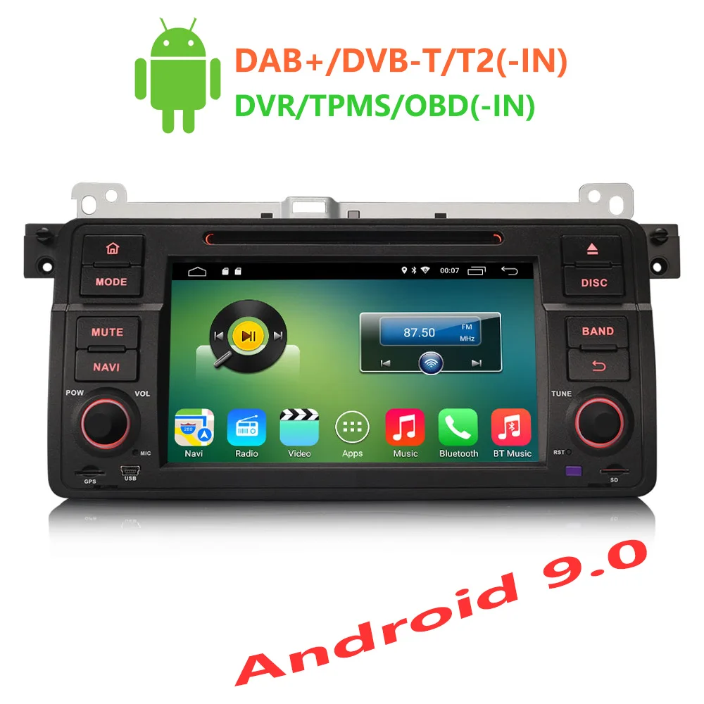 Erisin ES3546B Автомагнитола 7 'Ƈ Din Android 9 0 автомобильный dvd плеер для BMW E46 GPS Навигация