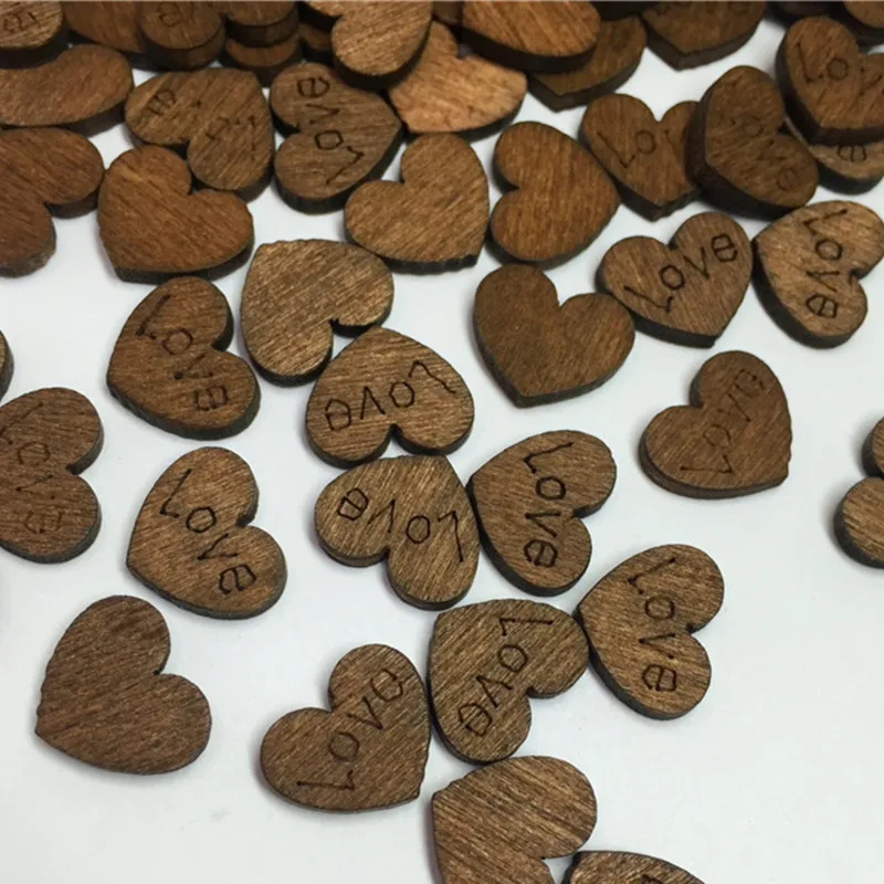 100 шт./упак. креативное деревенское дерево любовь сердце свадебный стол