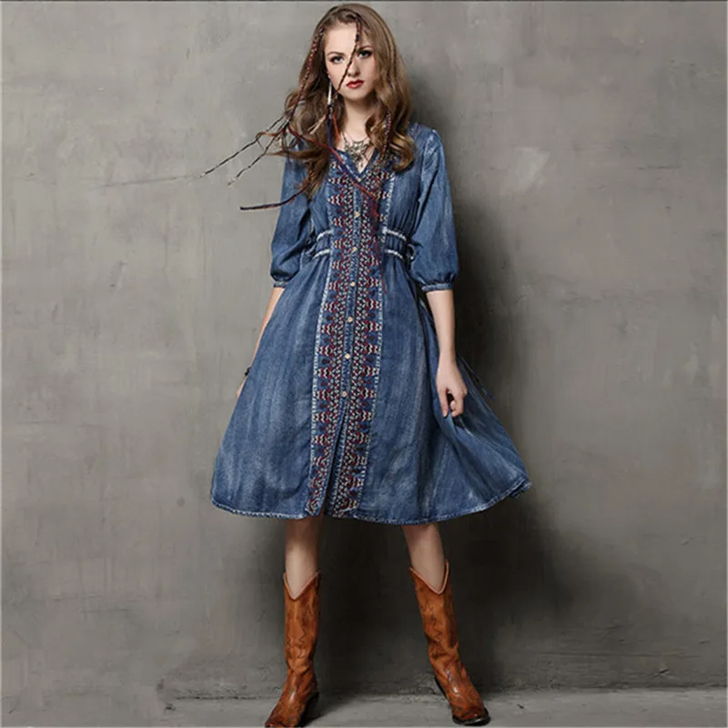 Винтажное Хлопковое платье с треугольным вырезом на лето и осень универсальные