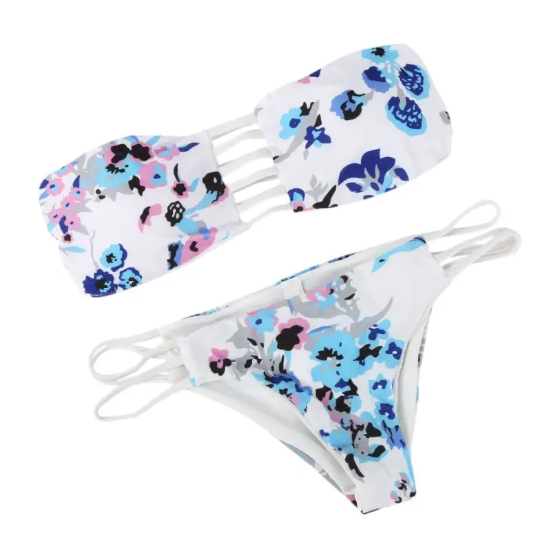 2017 новинка сексуальный женский купальник бандо пуш-ап бикини набор с принтом