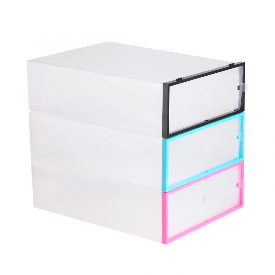 2 шт. обуви складная коробка для хранения утолщенной Пластик прозрачный ящик