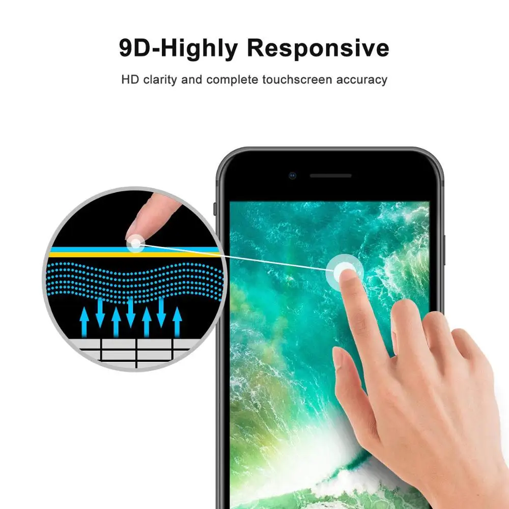Закаленное защитное стекло 9D для телефона защита экрана полное покрытие от