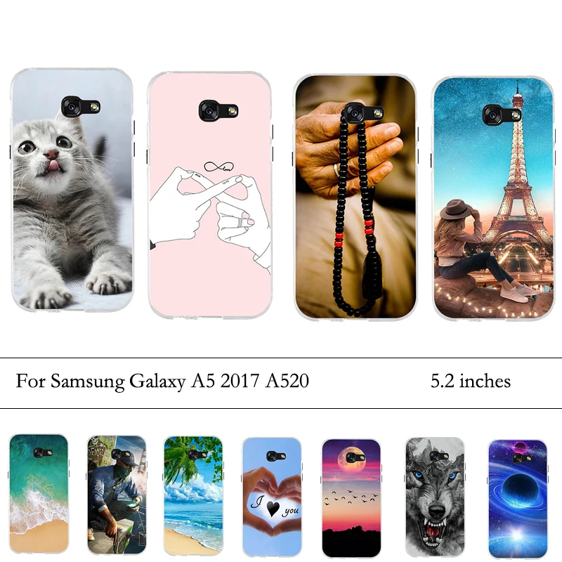 Чехол Fundas для Samsung Galaxy A5 2017 мягкий силиконовый чехол из ТПУ A520F бампер телефона