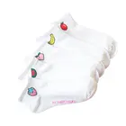 Весна лето носки Чистый цвет Печать фруктов носки женские Harajuku Простой стиль хлопок носки с принтом Мягкий Уютный Веселая женские носки