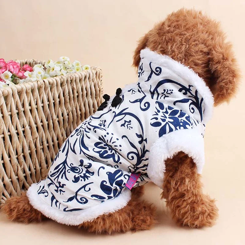 Одежда для домашних животных в традиционном китайском стиле атласная и