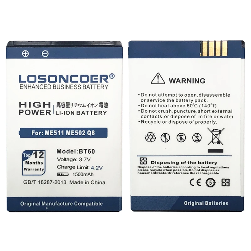 LOSONCOER 1500 мАч BT60 для Motorola E1000 A732 C168 A1210 A3000 ME511 ME502 Q8 V360 V361i V980 C975 W218 W208 W210 батарея |
