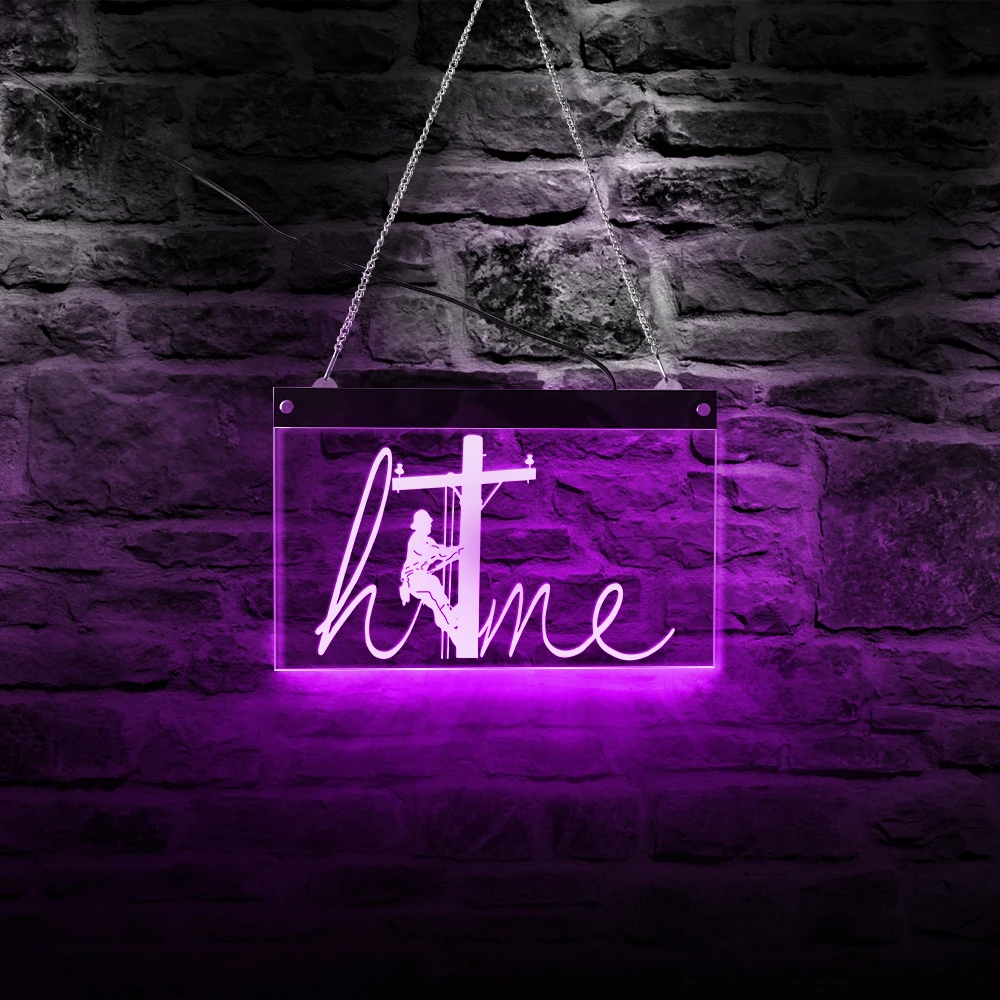 

Construction Engineer LED Neon Sign Working Decorative Colorful Changing light Acrylic Board Room Decor Hanging Wall Sign