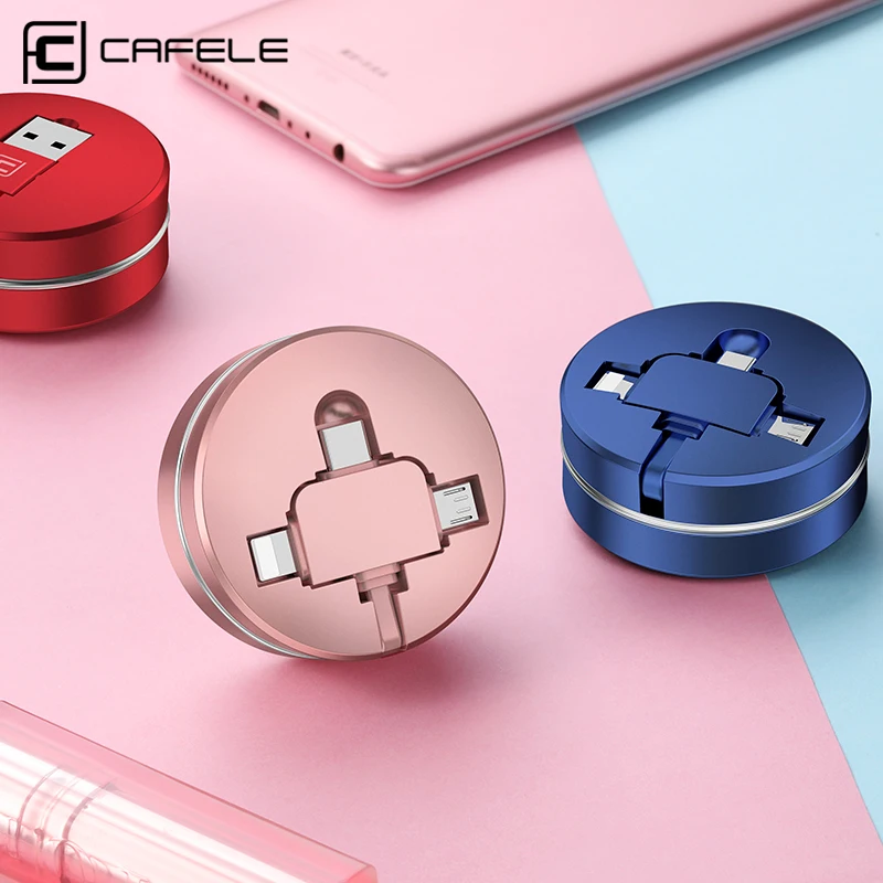 CAFELE 3 в 1 USB кабель для iPhone X Xs Micro Type C зарядный Выдвижной зарядное устройство Huawei