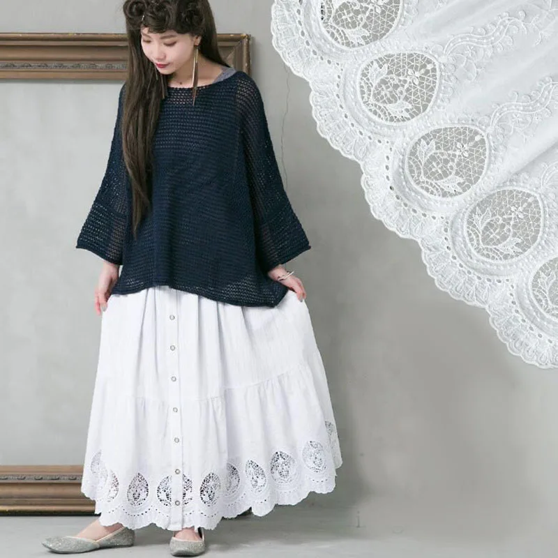 Туфли в стиле Mori Girl шорты с высокой талией вышивка Фея Белая Юбка Faldas Mujer Moda