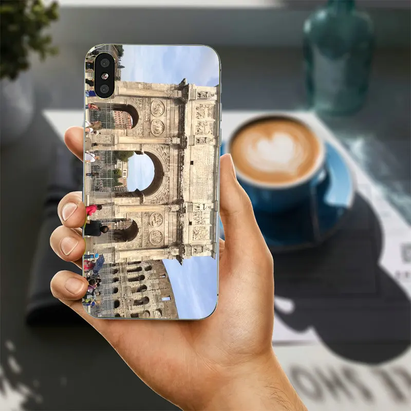 Fashion Colosseum Rome Italy Soft Silicone TPU Mobile Phone Cases Cover for iPhone X 10 7 6 6s 8 Plus 4 4S 5 5S SE 5C Bags | Мобильные