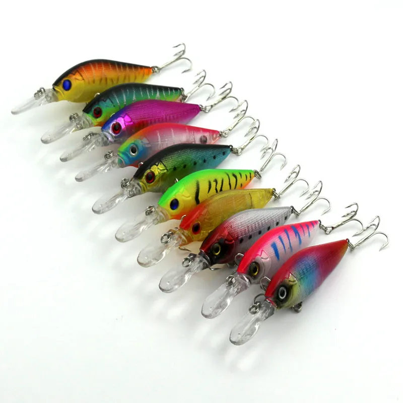 200 шт. Минноу Рыбалка заманить 11 см 7 г воблеры с 4 # Пластик Жесткий Bait Minnow 3D глаза