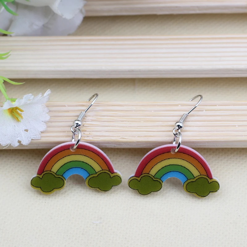 1 пара Милые акриловые серьги подвески с принтом|earrings acrylic|drop earringsearrings style |