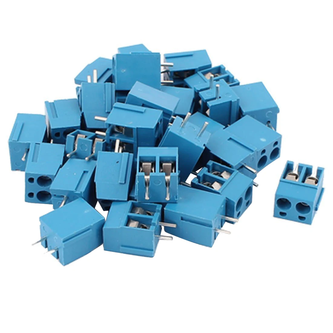 LHLL 30Pcs 2 способа 2P PCB Крепление винтовой клеммный блок разъем 5 08 мм Шаг синий|screw