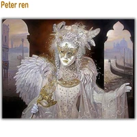 peter ren diy diamond painting witch dragon boat full diamond embroidery people 3d square mosaic rhinestones crafts gift picture