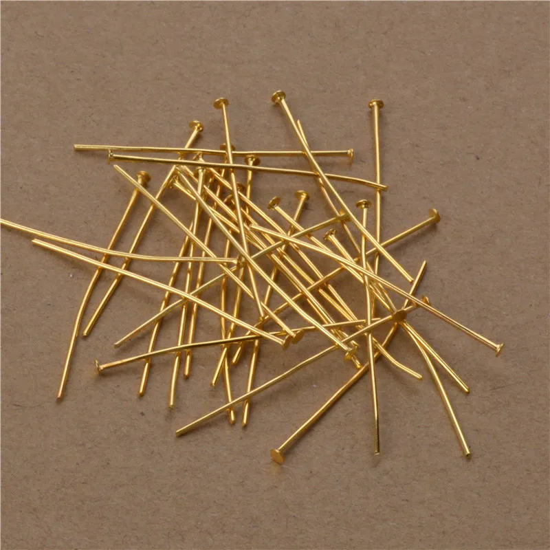 

200pcs 40mm 50mm Flat Head Pins Silver Gold Brass Copper Tone Supplies For Jewelry Making Diy Accessories Wholesale