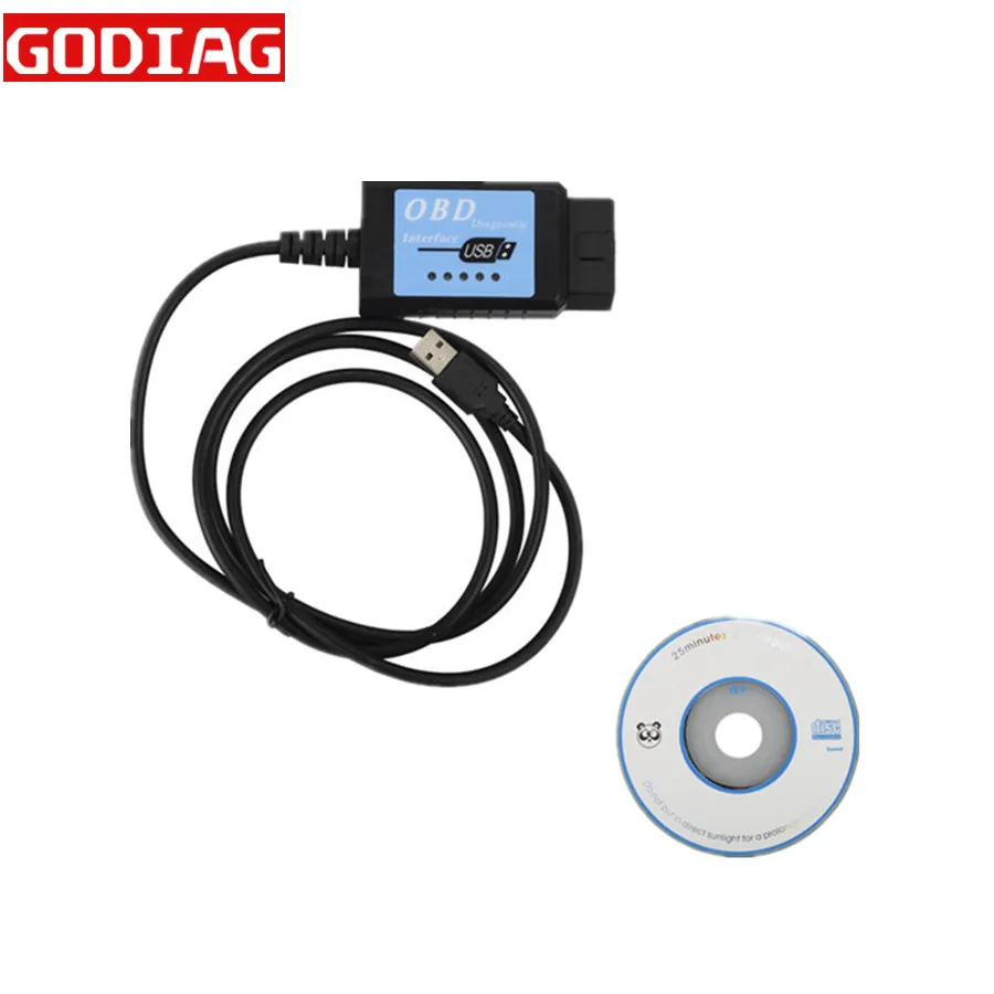 

USB ELM327 V1.4 Plastic OBDII EOBD CANBUS Scanner with FT232RL Chip ELM 327 OBD2 USB V2.1