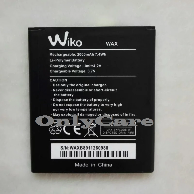 Wiko Воск 2000 мАч мобильный Замена литий-ионный полимерный Батарея Bateria для