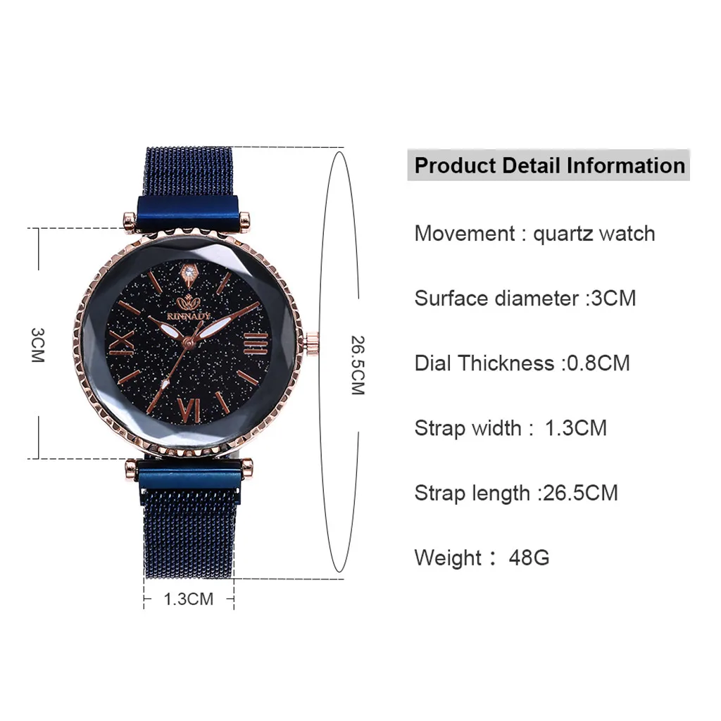 2019 автоматические часы с магнитной пряжкой ослепительные женские наручные