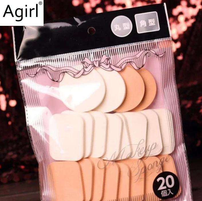 20 шт. губка Пуховки для пудры составляют губки Уход за кожей лица мягкой Для