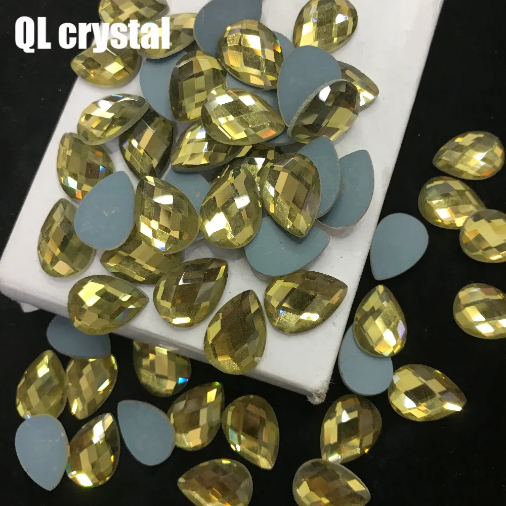 QL Кристалл 13x18 мм кристалл популярная DIY Одежда Обувные сумки клей на плоской