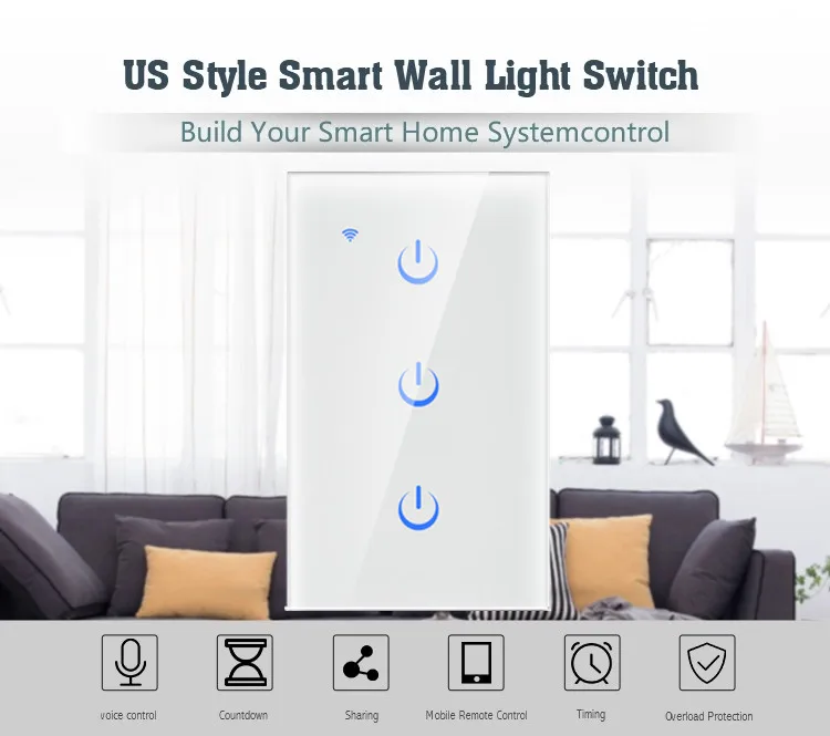 Tuya Smart Life App Smart Wifi переключатель световая настенная панель Переключатель Беспроводной ЕС Великобритания США работает с Alexa Google Home Mini IFTTT