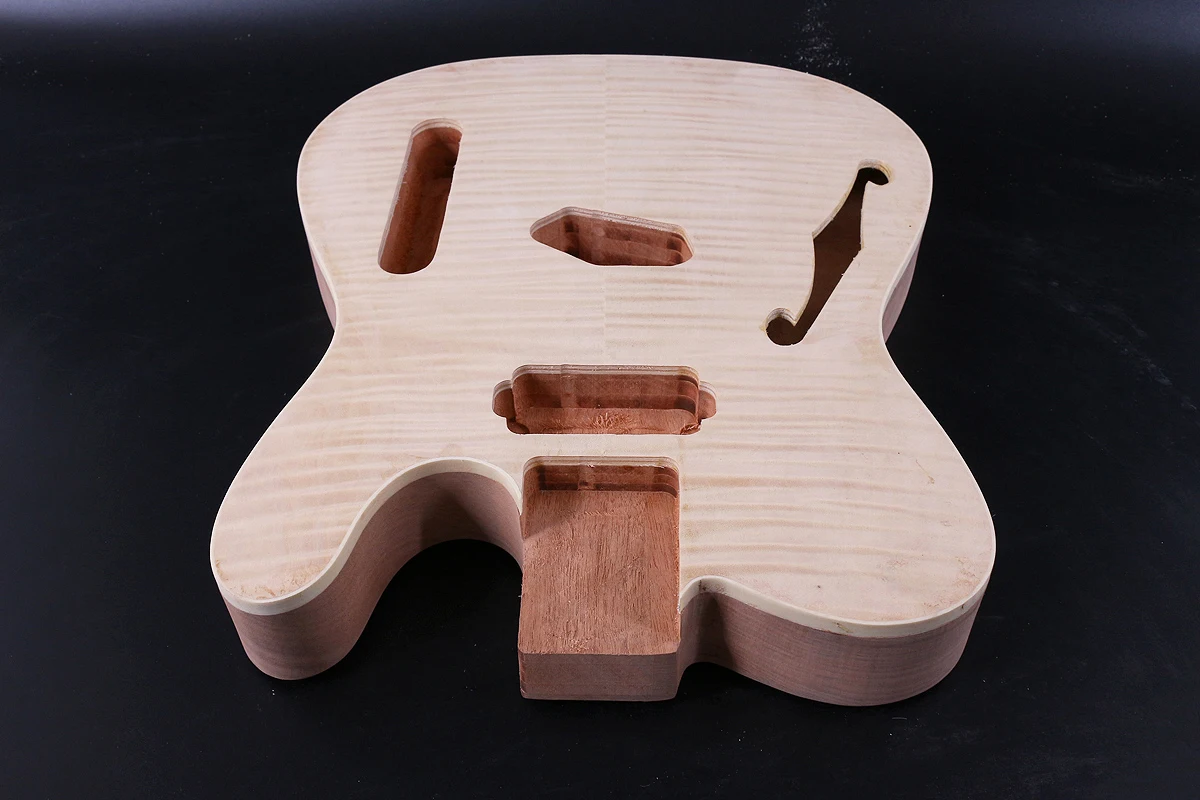 Электрогитара Diy корпус из красного дерева + пламя кленовый шпон ручная работа