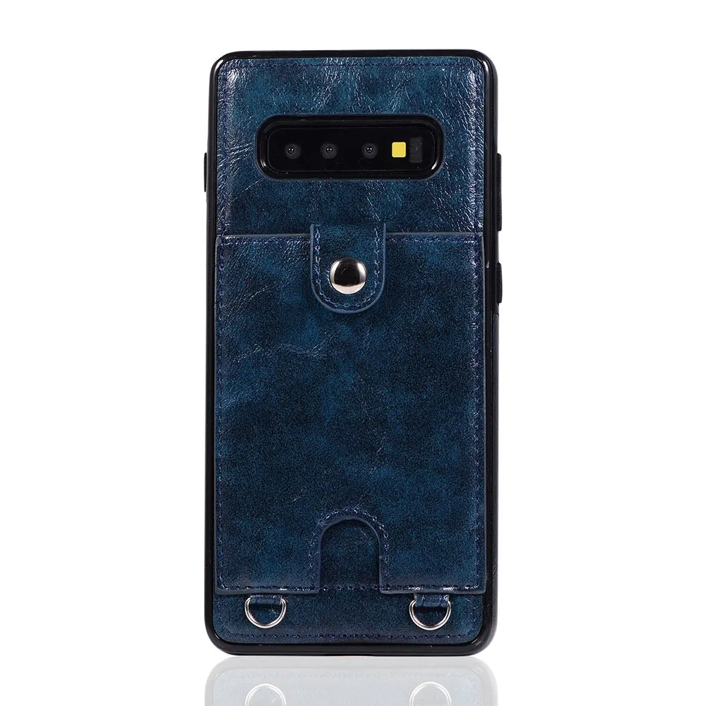 Синий Чехол KISS, кожаный чехол-кошелек для samsung Galaxy S10, S9, S8 Plus, S10e, чехол для телефона, для samsung Note 9, 8, S7 Edge, сумка на плечо, чехол - Цвет: Синий