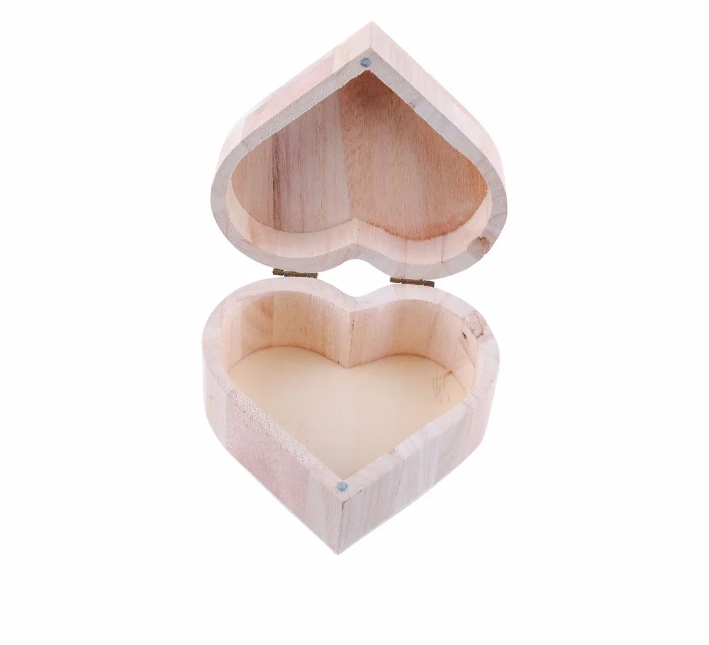 Персонализированные Выгравированы Деревянная Шкатулка В Форме Сердца