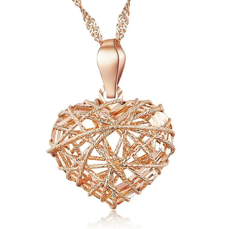 Wholesale Drop Shipping Fashion 18K Gold AU750 Jewelry Elegant Charm Retro Exquisite Hollow Heart Necklace Pendant 11.50mm*14.00 | Украшения