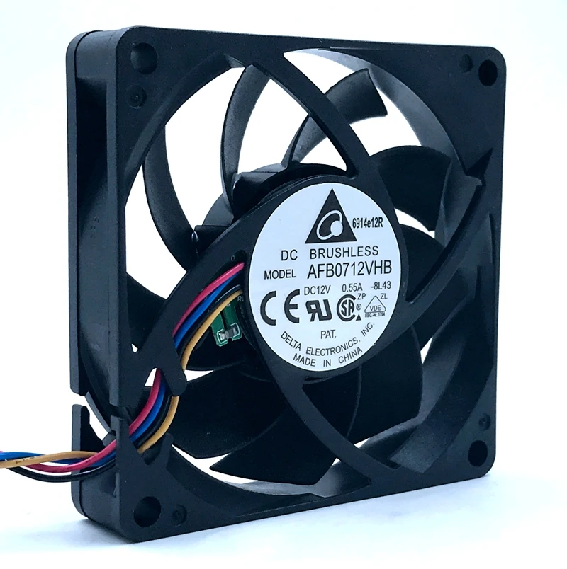 Новый Для delta AFB0712VHB DC12V 0.55A 45CFM 5200 об/мин ШИМ с датчиком контроля температуры