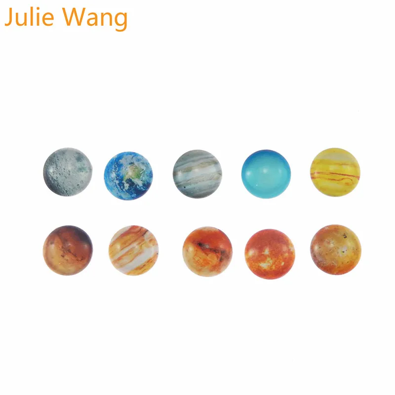Julie Wang 1 упаковка 8 30 mmRound стекло Смешанная галактика Планета Земля Марс венерина