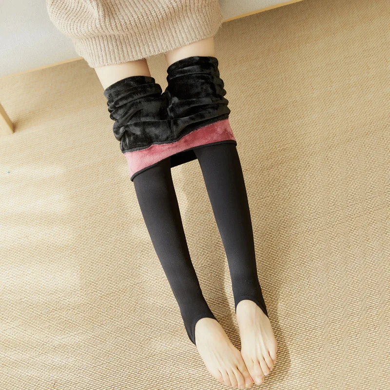 Колготки флисовые зимние теплые женские колготки с ногами облегающее термобелье