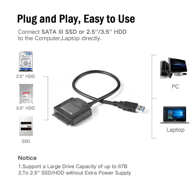 USB 3 0 на SATA кабель с адаптером питания для 5-дюймового жесткого диска 2 5 дюйма SSD HDD