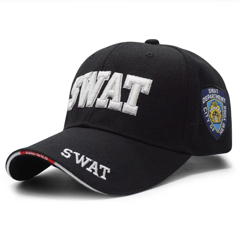 swat black Новая брендовая мужская тактическая бейсбольная кепка Eagle SWAT, армейская бейсболка, хлопковая кепка, Регулируемая Мужская Уличная Бейсболка Кепка Gorras - Цвет: swat black