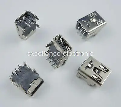 100 шт. мини USB 5Pin гнездо разъема ПП DIY|connector diy|connector 5pinconnector female |
