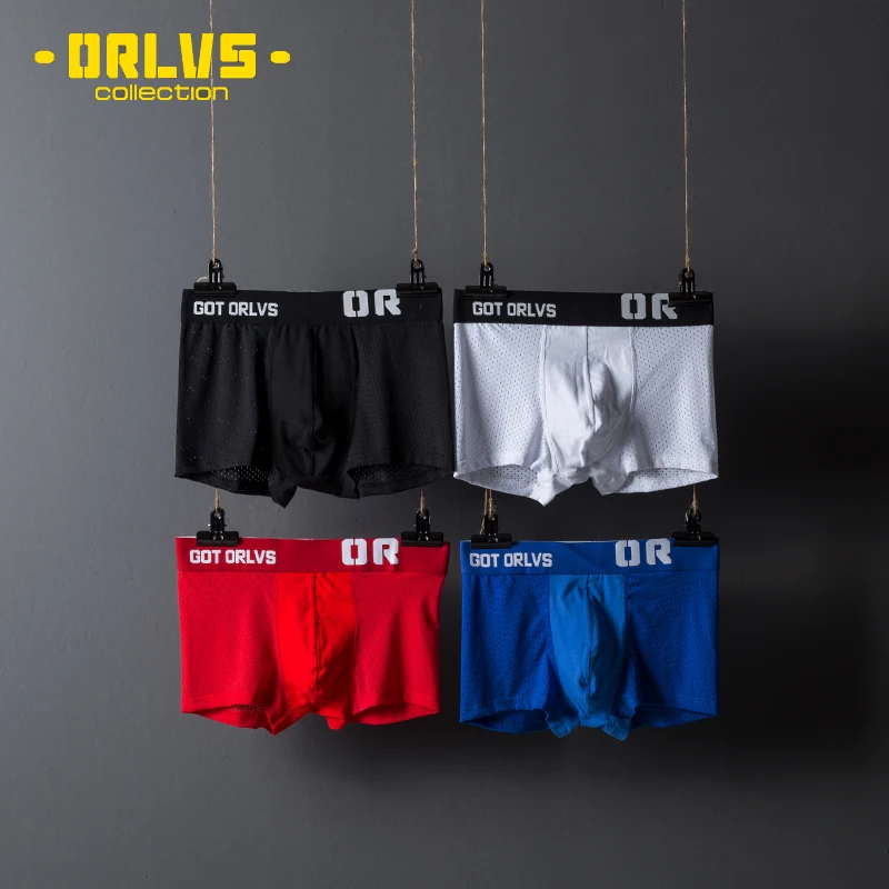 ORLVS бренд-Боксер Мужское нижнее белье мужские шорты-боксеры Ropa Interior hombre cueca tanga
