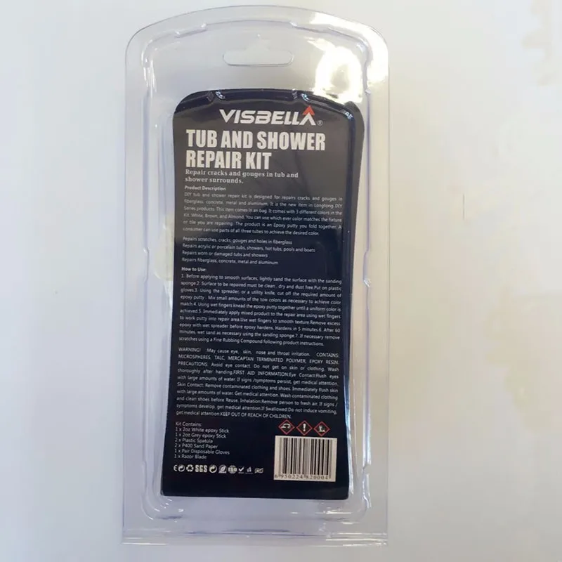 Visbella DIY Набор для ремонта ванны и душа, набор для ремонта ванны и ванны, наборы ручных инструментов для ремонта клея, мощного армирующего быстрого фиксации Fsat, сухой
