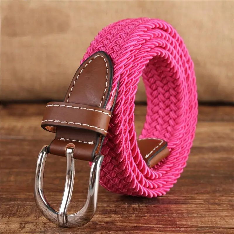 C10 BOKADIAO женский эластичный пояс с пряжкой плетение эластичная ткань пояс 95 см роскошный студенческий Детский пояс джинсы пояс белый ремень - Цвет: C10