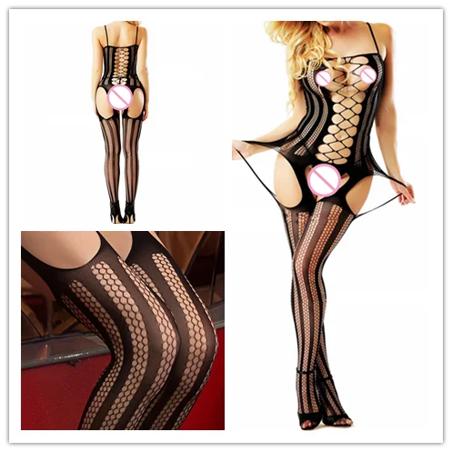 Женское сексуальное Сетчатое нижнее белье Babydoll Пижамный комбинезон с бантом и