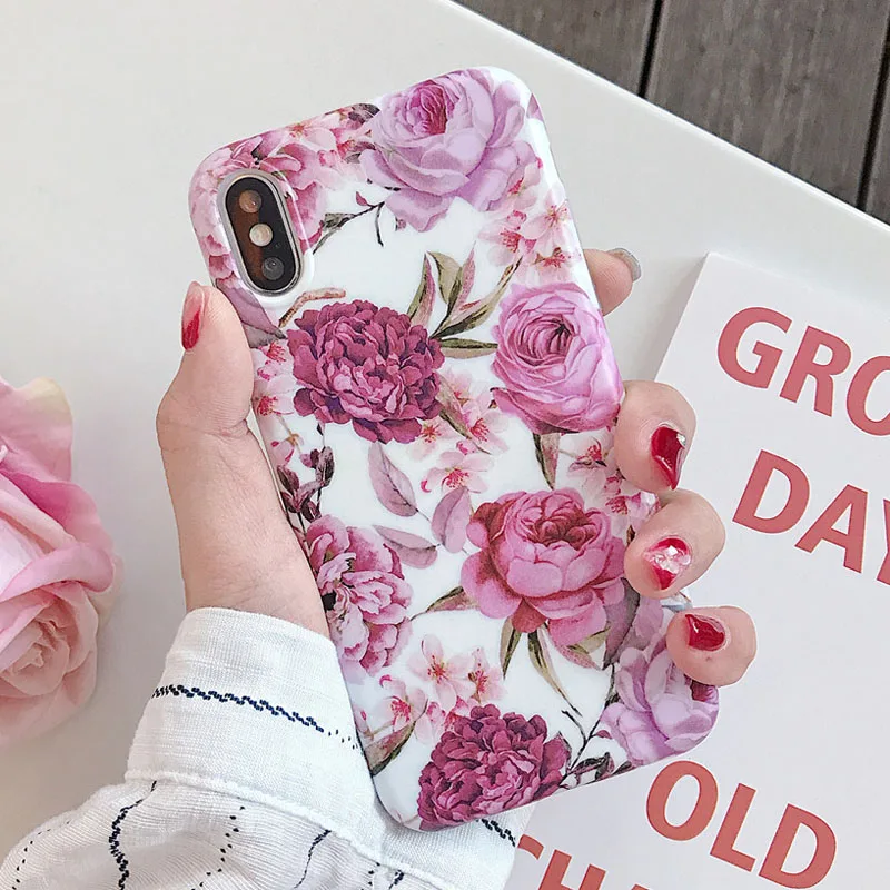AC7382 USLION цветок мягкий чехол для телефона для iPhone 11 Pro Max 8 6 7 Plus роза цветочные листья чехол для iPhone X XS Max XR ТПУ силиконовый чехол - Цвет: AC7382