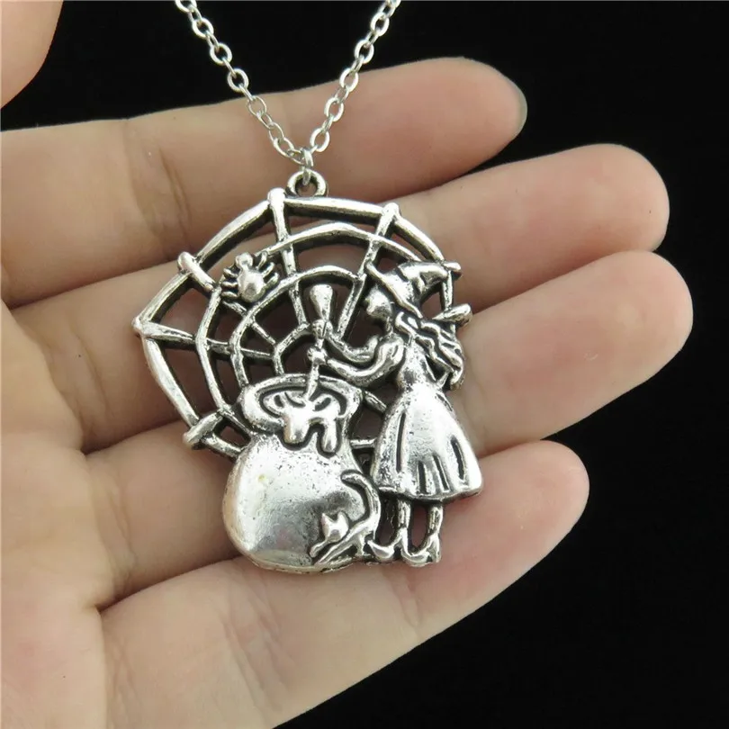 

Metal Cartoon Poisonous Spider Witch Pendant Short Chain Collar Necklaces Girls Women Jewelry